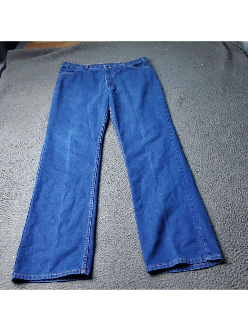 VINTAGE 80s Levis Jeans Mens 40x34 Blue With A Skosh Denim Retro 70s USA Orange